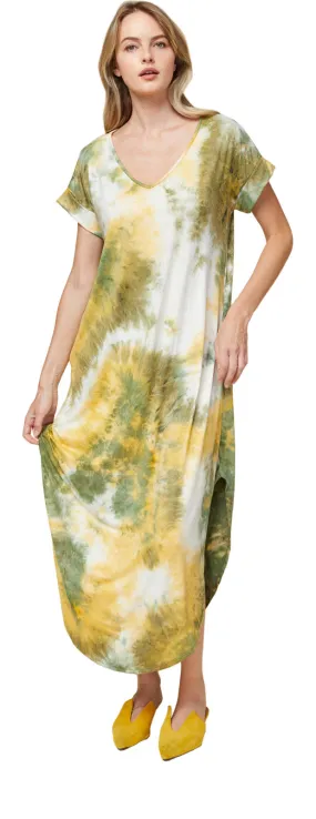 Tie Dye Everyday Maxi Dress,  Olive