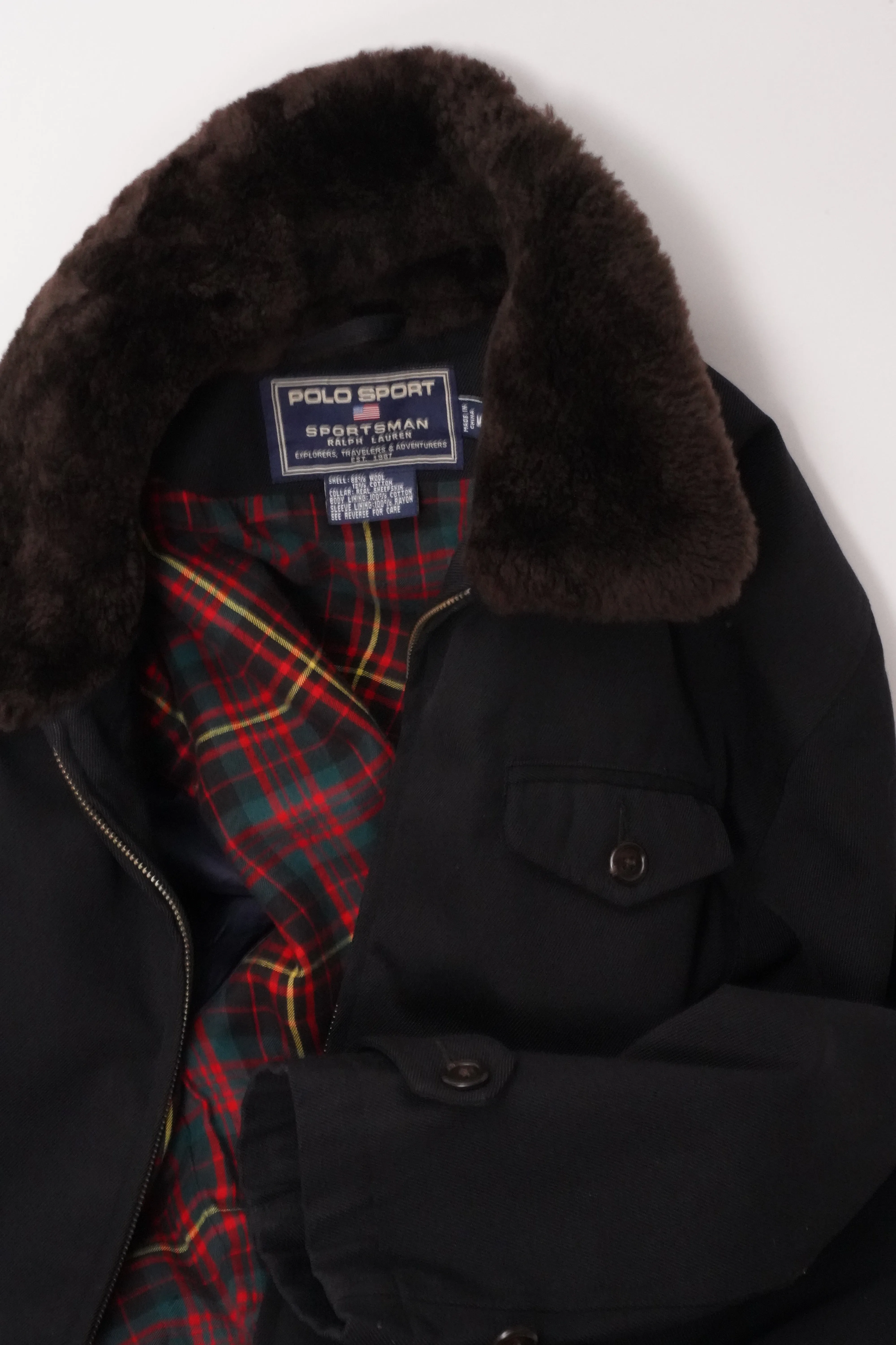 90's "POLO SPORT Ralph Lauren" -Boa Collar Car Coat-