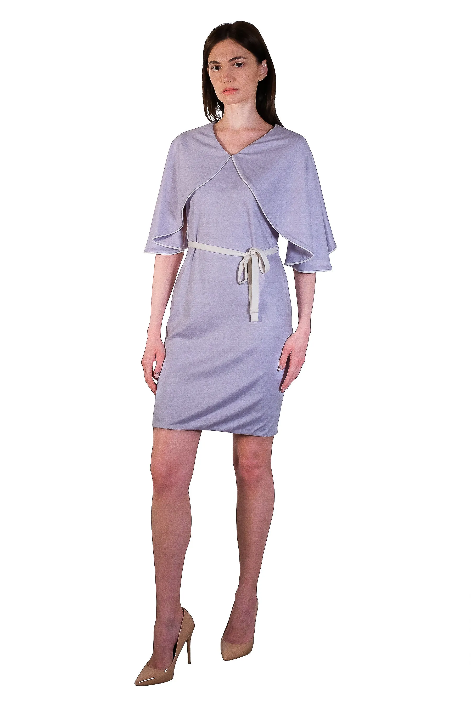 Alfia Cape Sleeves Dress