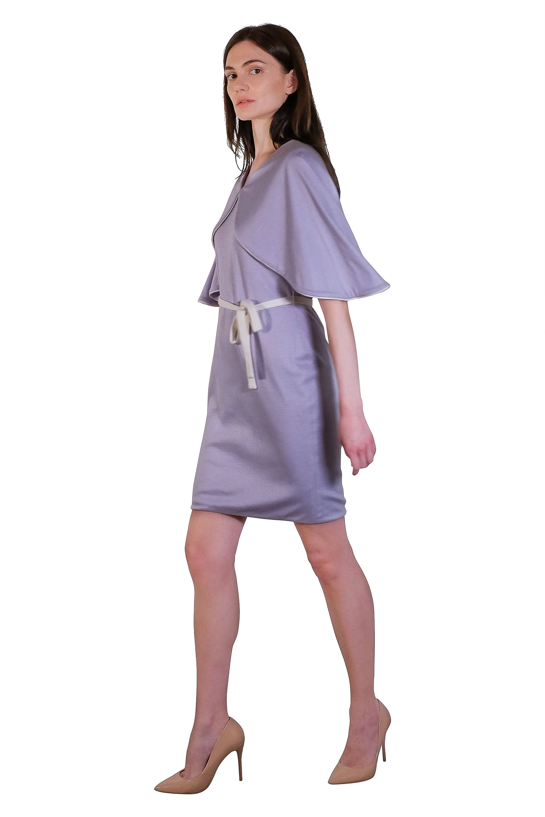 Alfia Cape Sleeves Dress