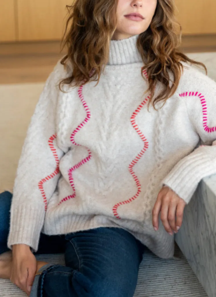 Almond & Pink Alpine Sweater