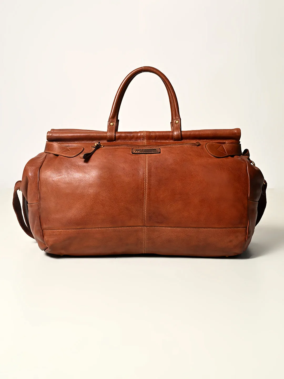 Art N Vintage Drifter: Real Leather Tan Duffle Bag