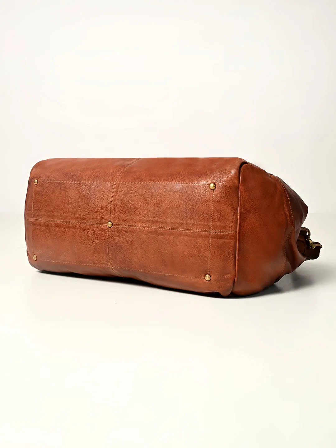 Art N Vintage Drifter: Real Leather Tan Duffle Bag