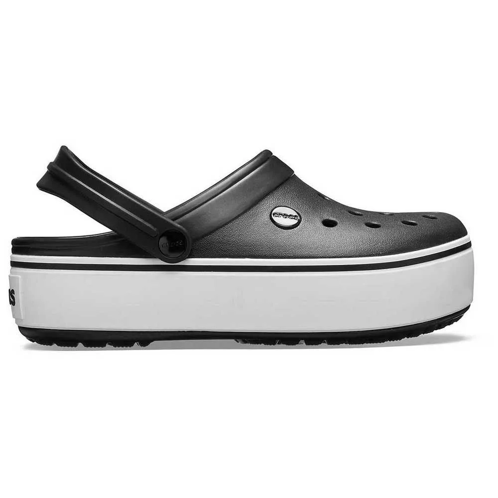 Authentic Crocs Crocband Platform Clog - Black/ White