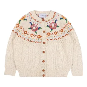 Autumn New Sweet Mori Style Handmade Embroidered Sweater Coat Round Neck Long Sleeve Cardigan Sweater C-176