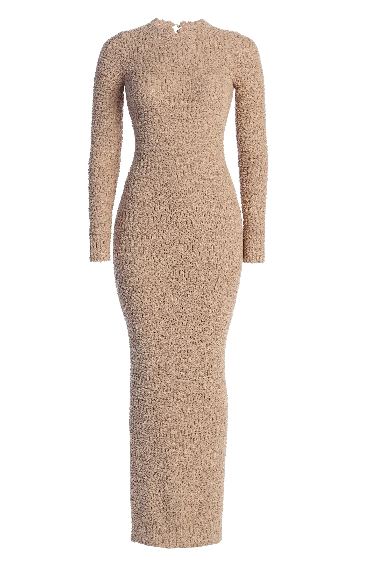 Beige Autumn Knit Maxi Dress