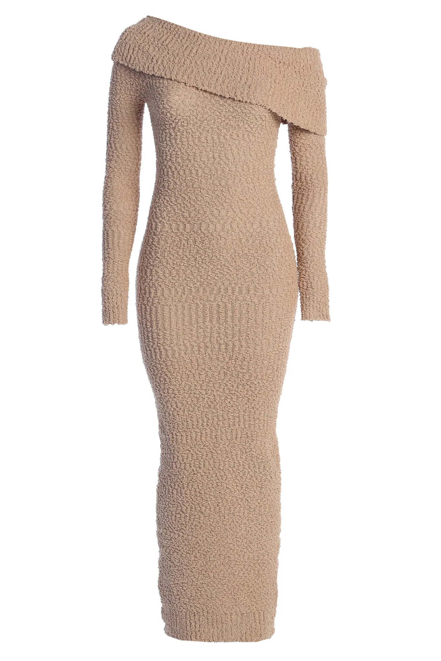 Beige Olivea Knit Maxi Dress