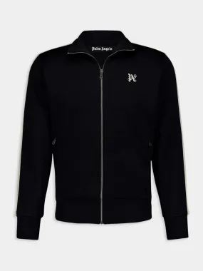 Black Monogram Zip Track Jacket