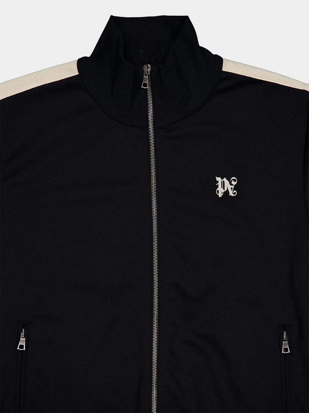 Black Monogram Zip Track Jacket