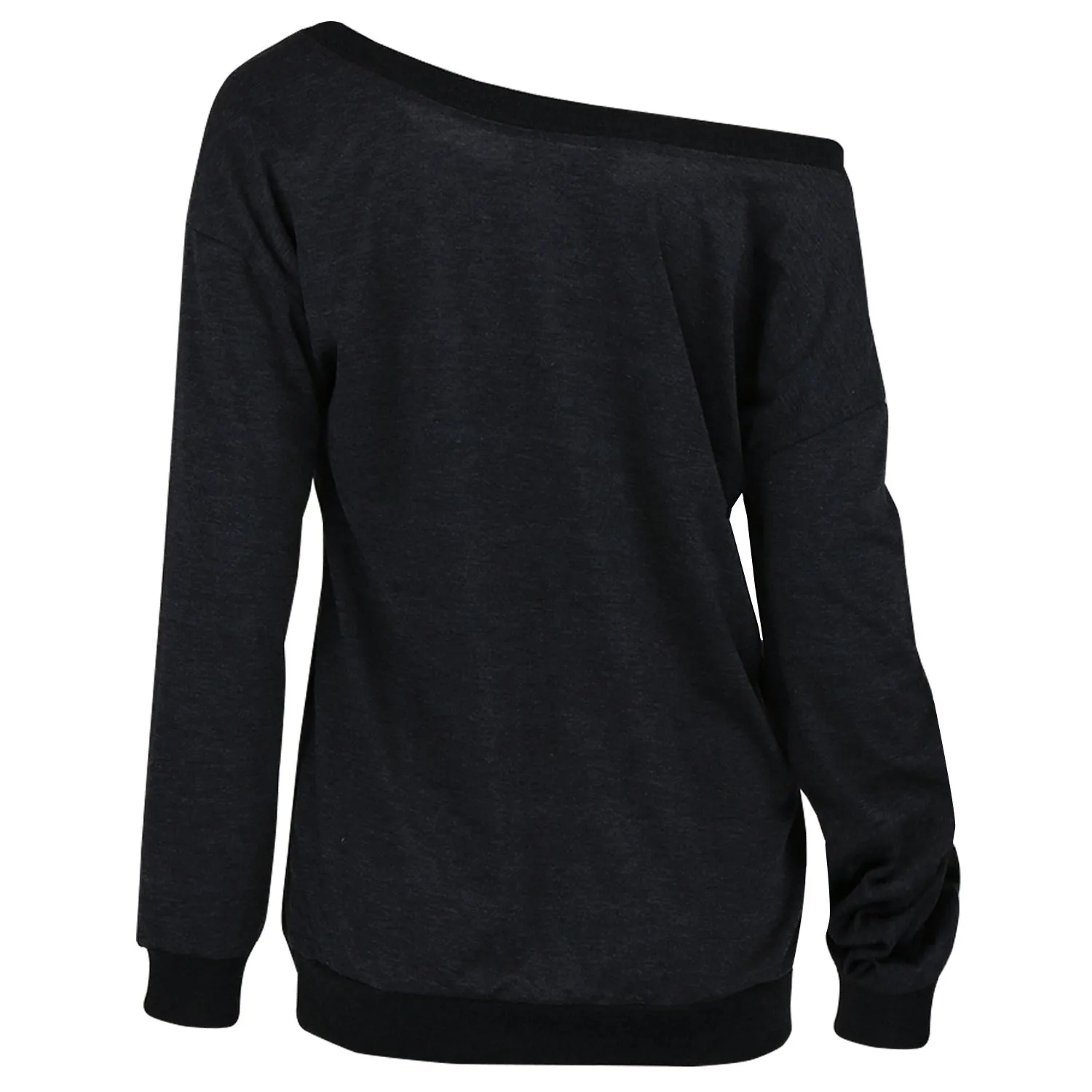 Black Punk Off Shoulder Long Sleeve Shirt