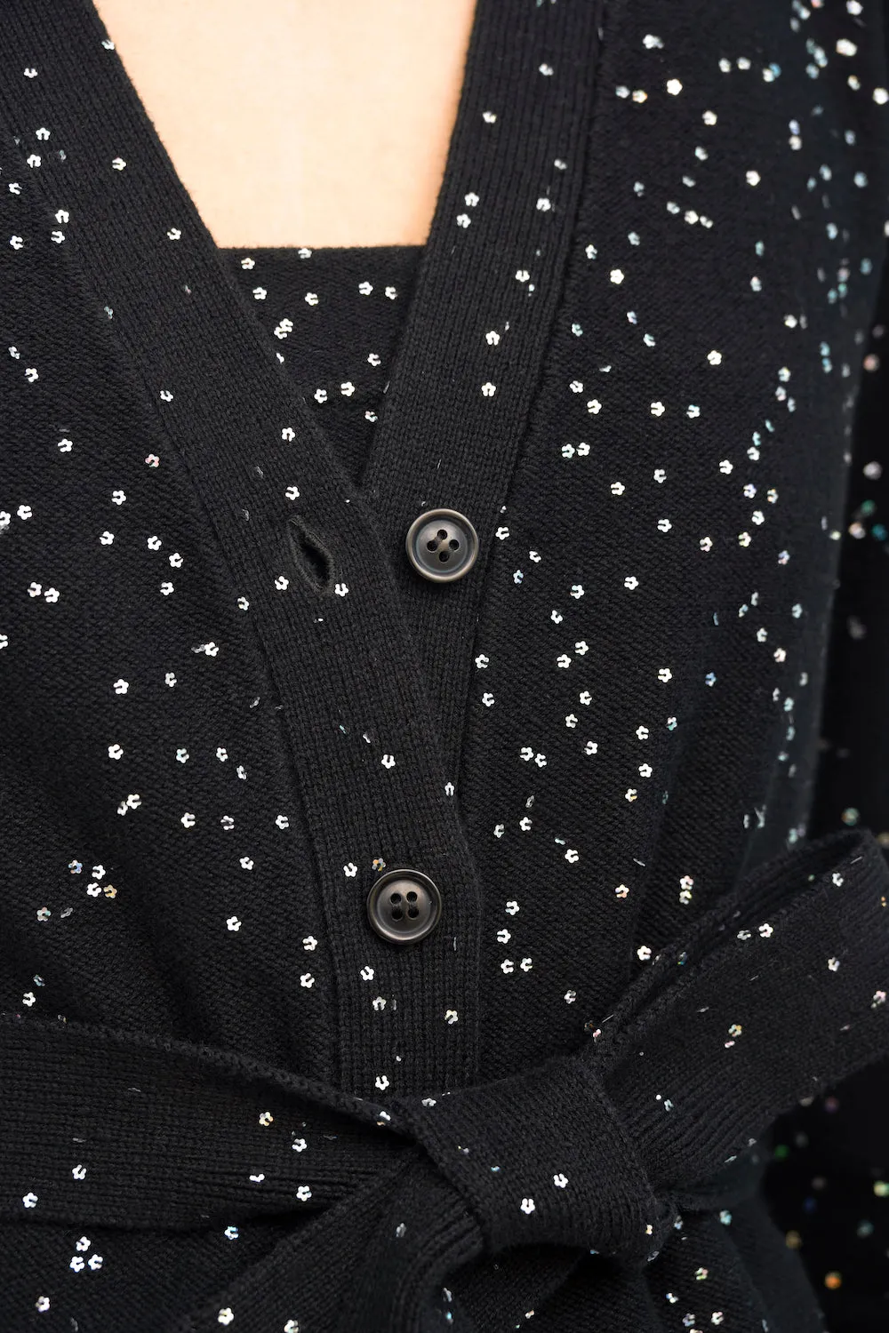 Black Sequins Cardigan