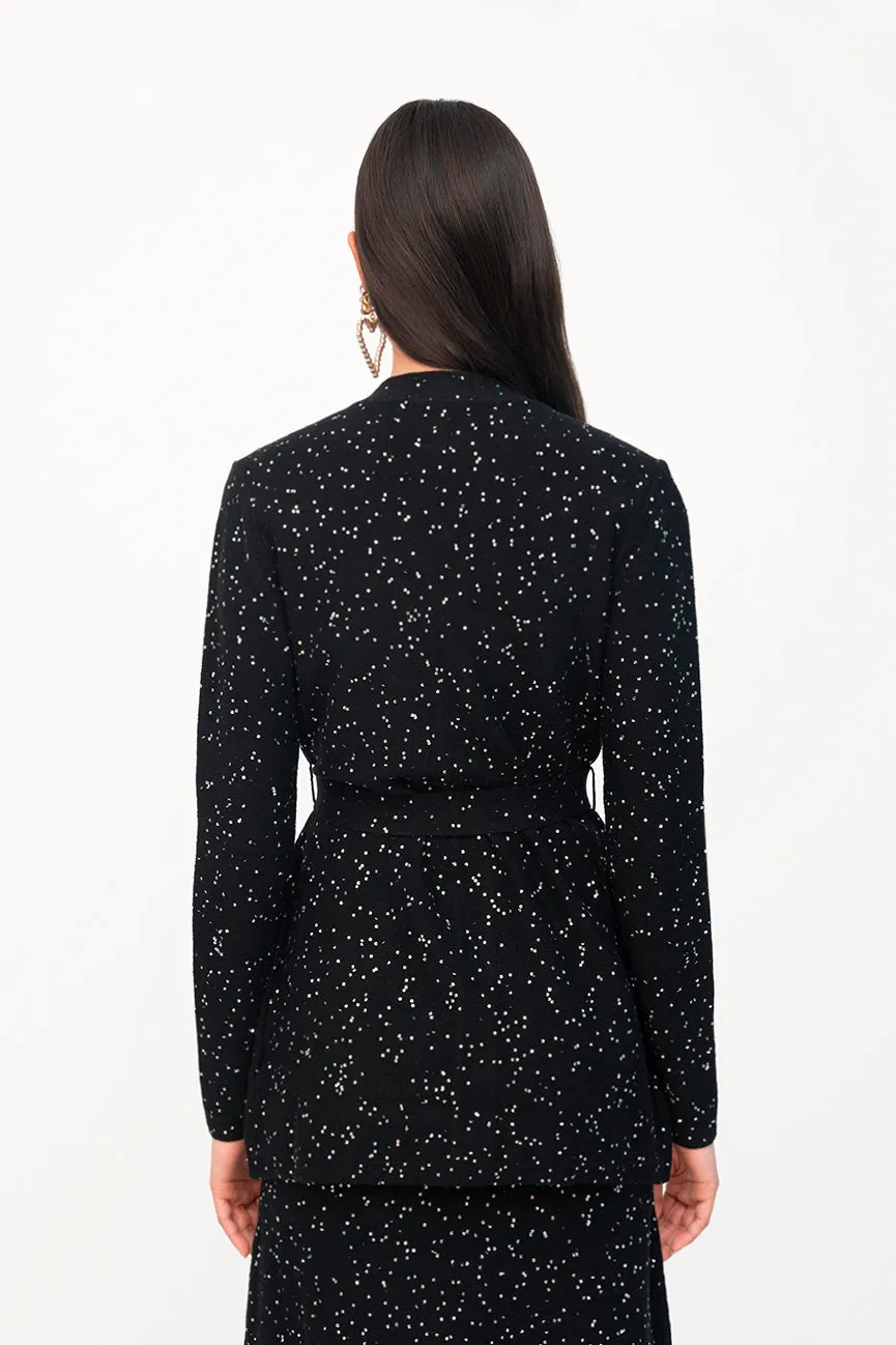 Black Sequins Cardigan