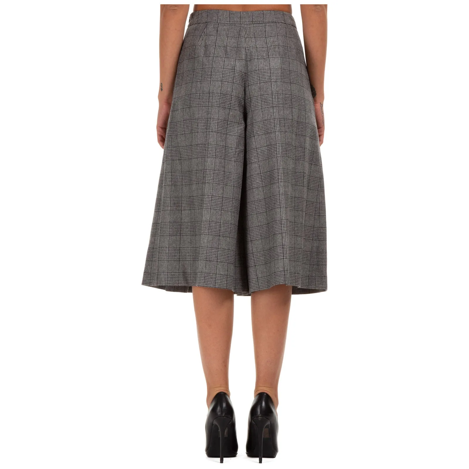 Boutique Moschino Check Pleated Culottes