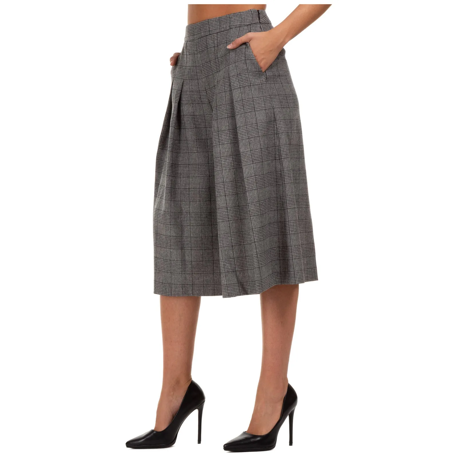 Boutique Moschino Check Pleated Culottes