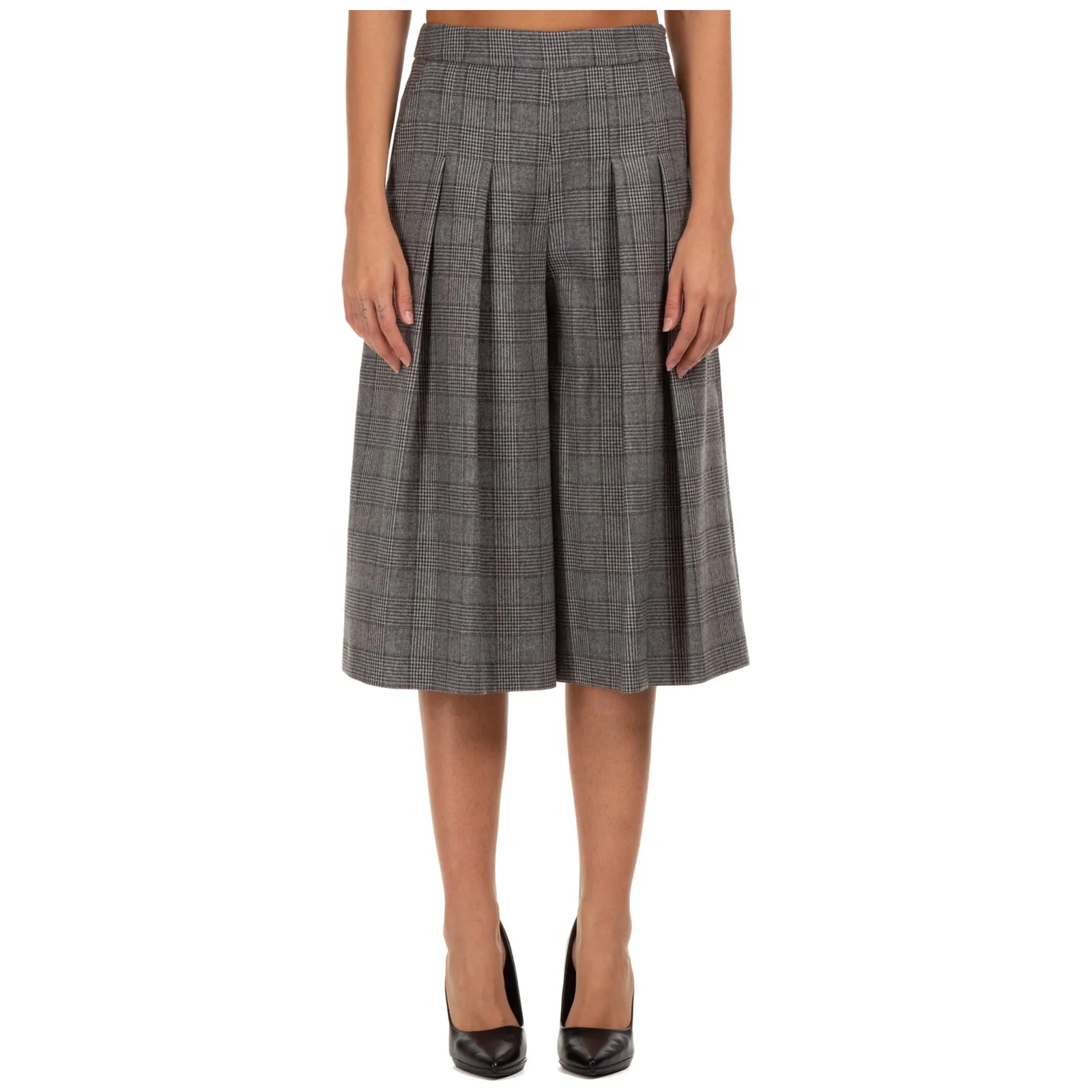 Boutique Moschino Check Pleated Culottes