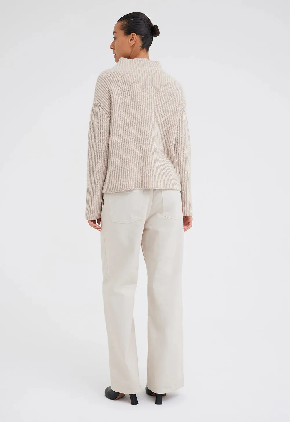 Brill Wool Cashmere Sweater in Paper Neutral