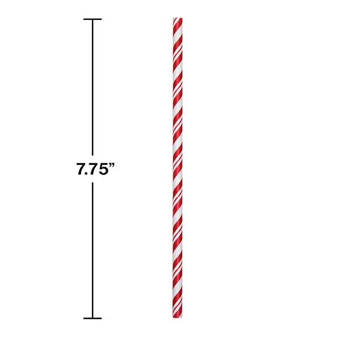 Bulk Classic Red and White Striped Flex Paper Straws (144 per Case)