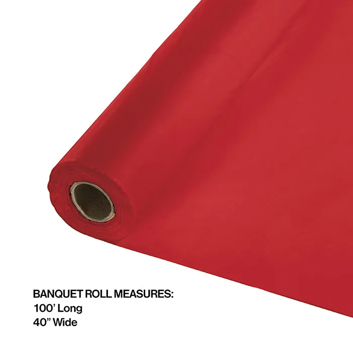 Bulk Classic Red Plastic Banquet Table Roll 100 ft x 40 inch