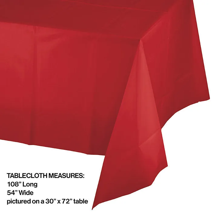 Bulk Classic Red Plastic Table Covers (12 per Case)