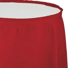 Bulk Classic Red Plastic Tableskirt 29 inch x 14 ft (6 per Case)