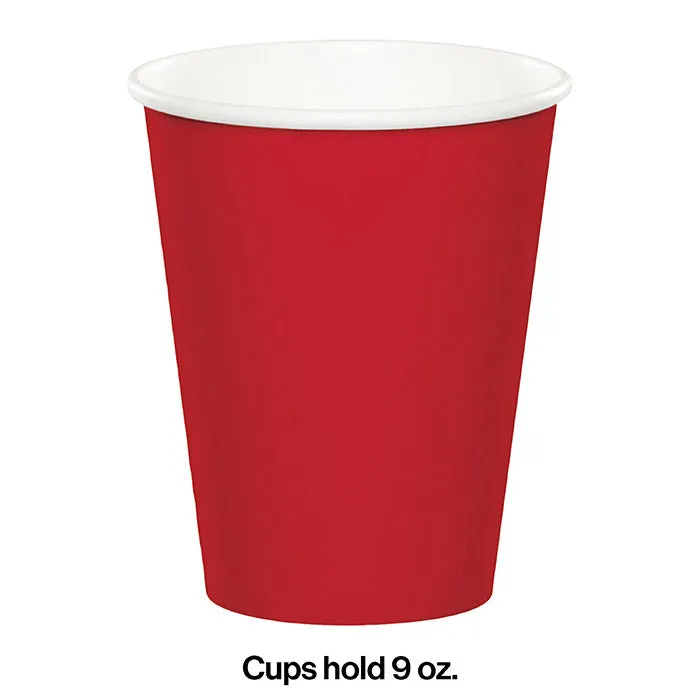 Bulk Classic Red Value Friendly 9 oz Hot & Cold Paper Cups (96 per Case)