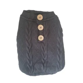 Cable Knit Jersey For Dogs - Dark Grey