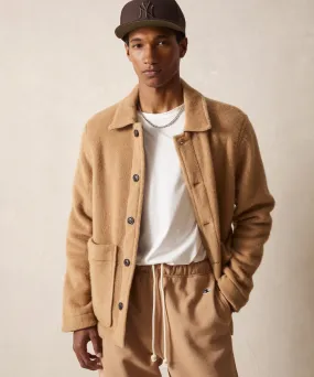 Camel Fleece Chore Jacket in Camel