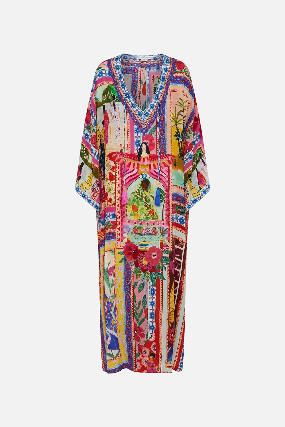 CAMILLA | ROEQIYAS V NECK KAFTAN WITH TIES