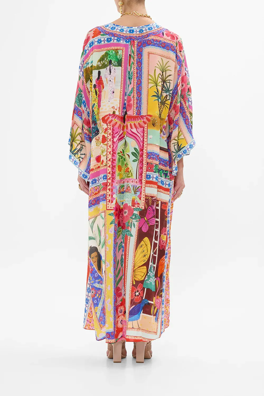 CAMILLA | ROEQIYAS V NECK KAFTAN WITH TIES