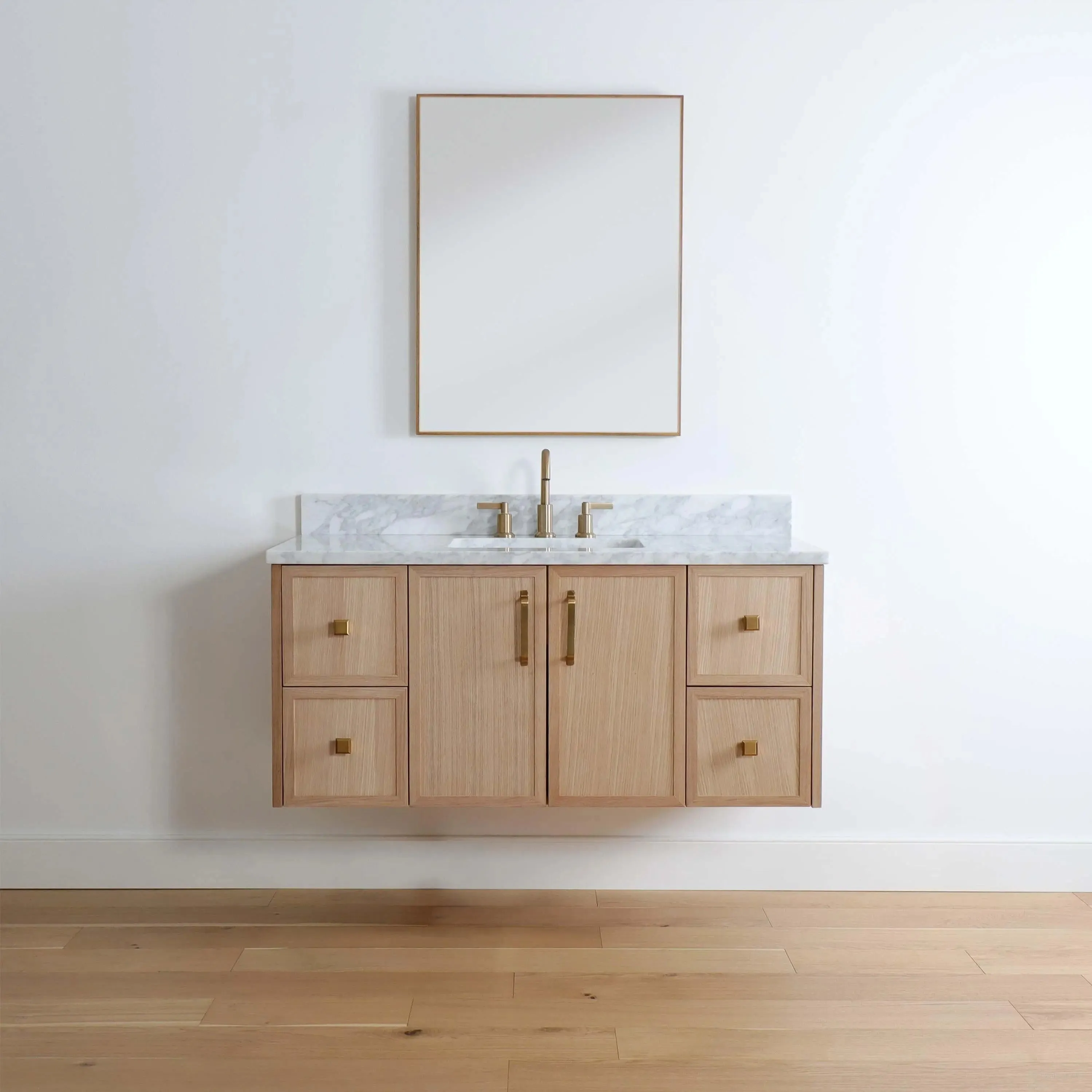 Cape Breton 48" Wall Mount White Oak Bathroom Vanity