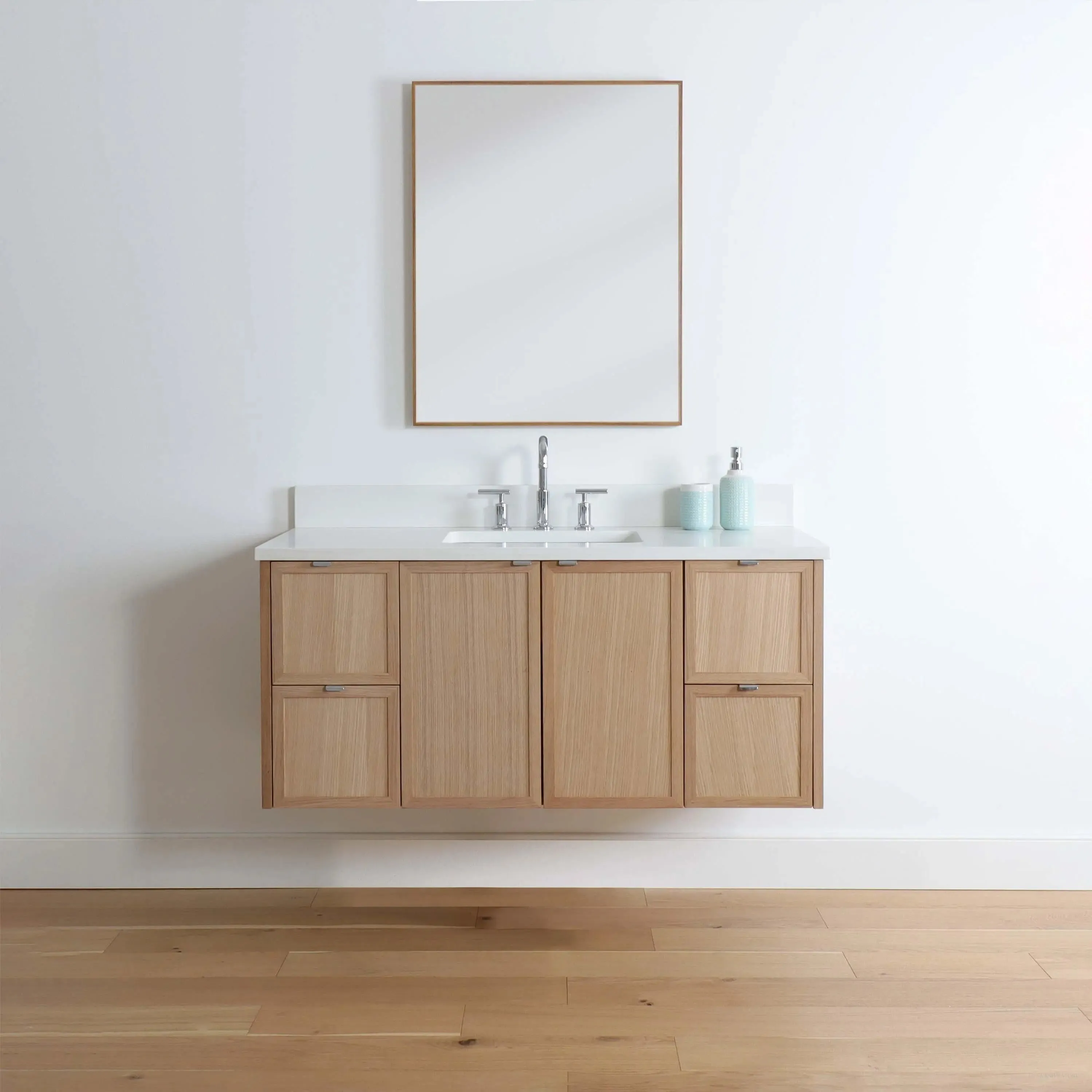 Cape Breton 48" Wall Mount White Oak Bathroom Vanity