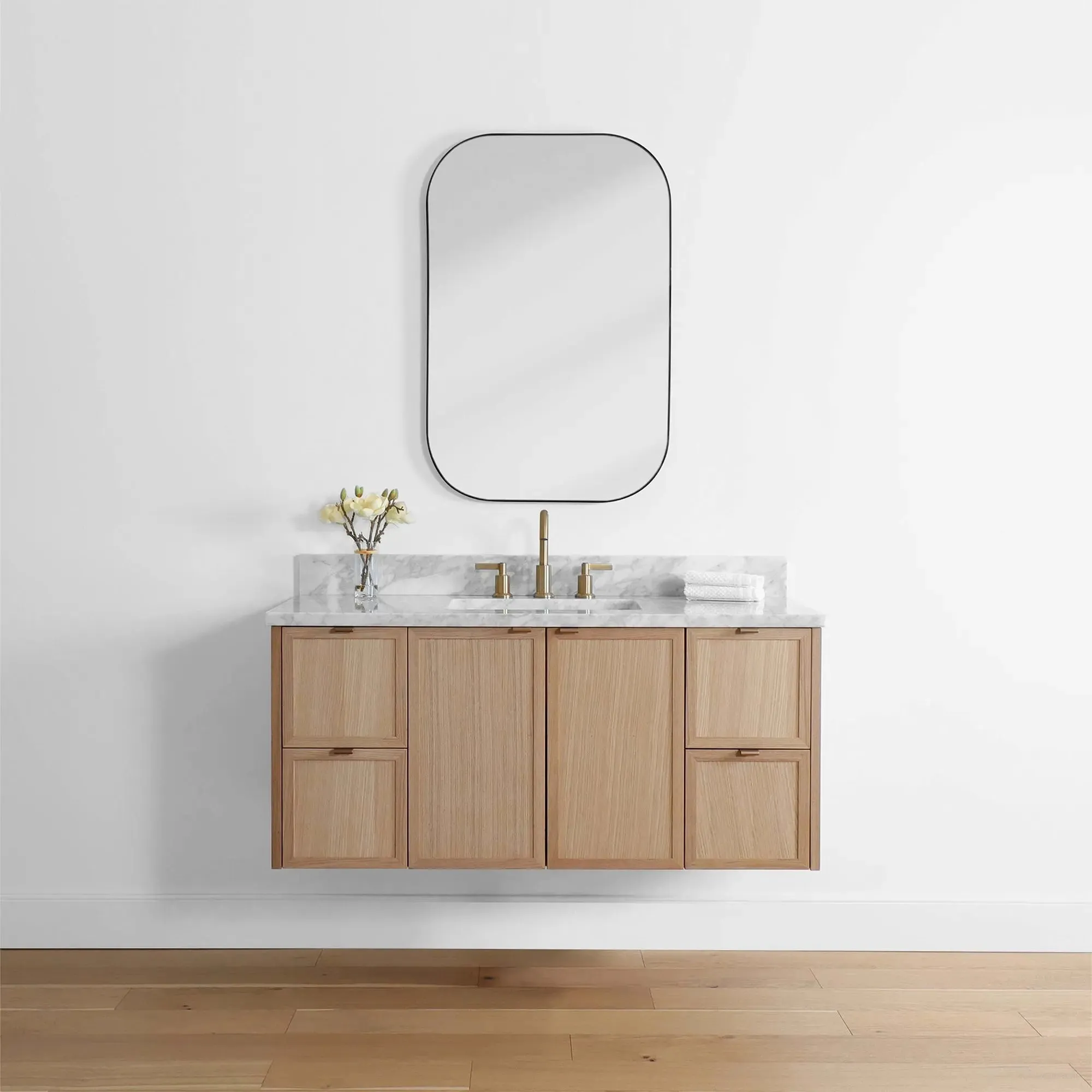 Cape Breton 48" Wall Mount White Oak Bathroom Vanity