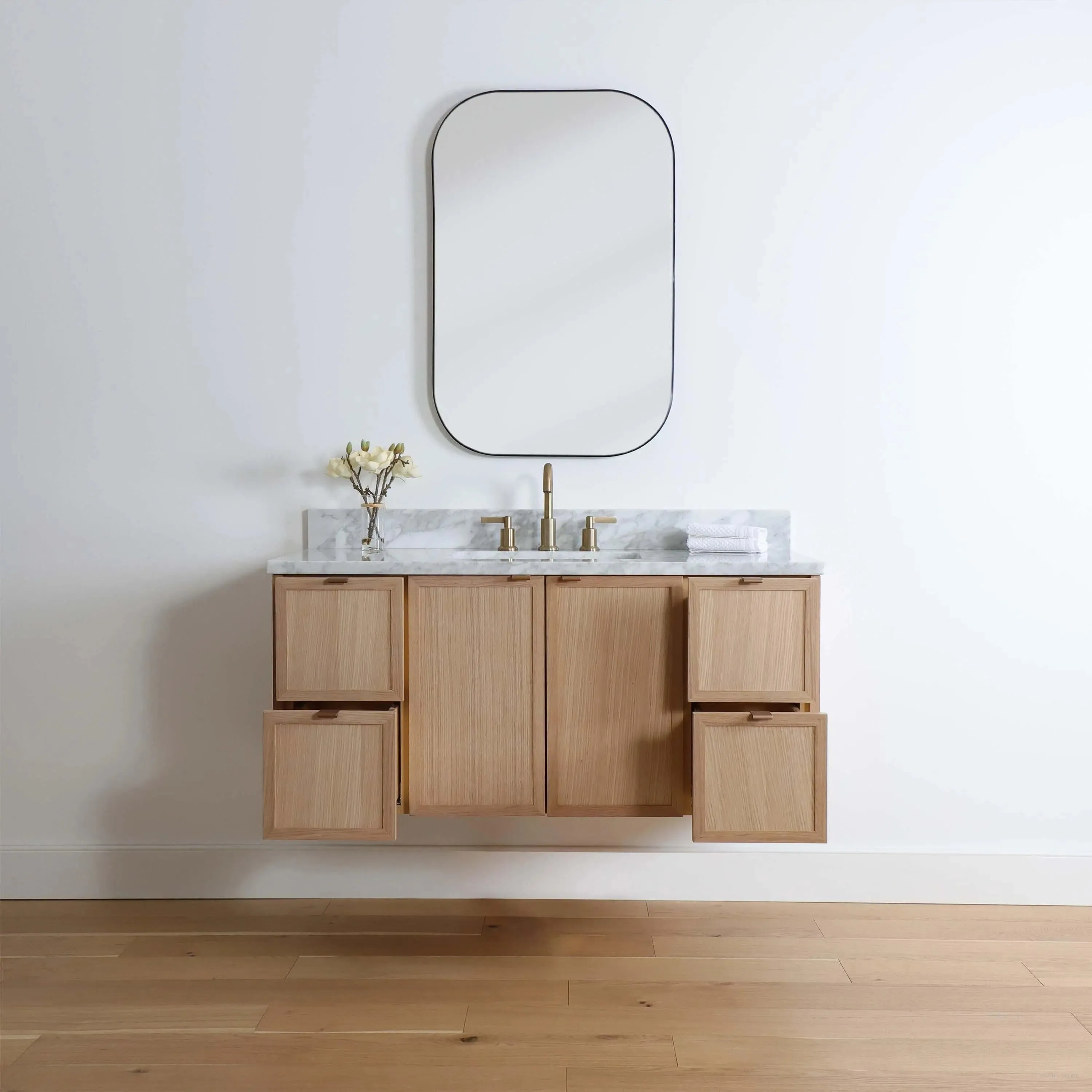 Cape Breton 48" Wall Mount White Oak Bathroom Vanity