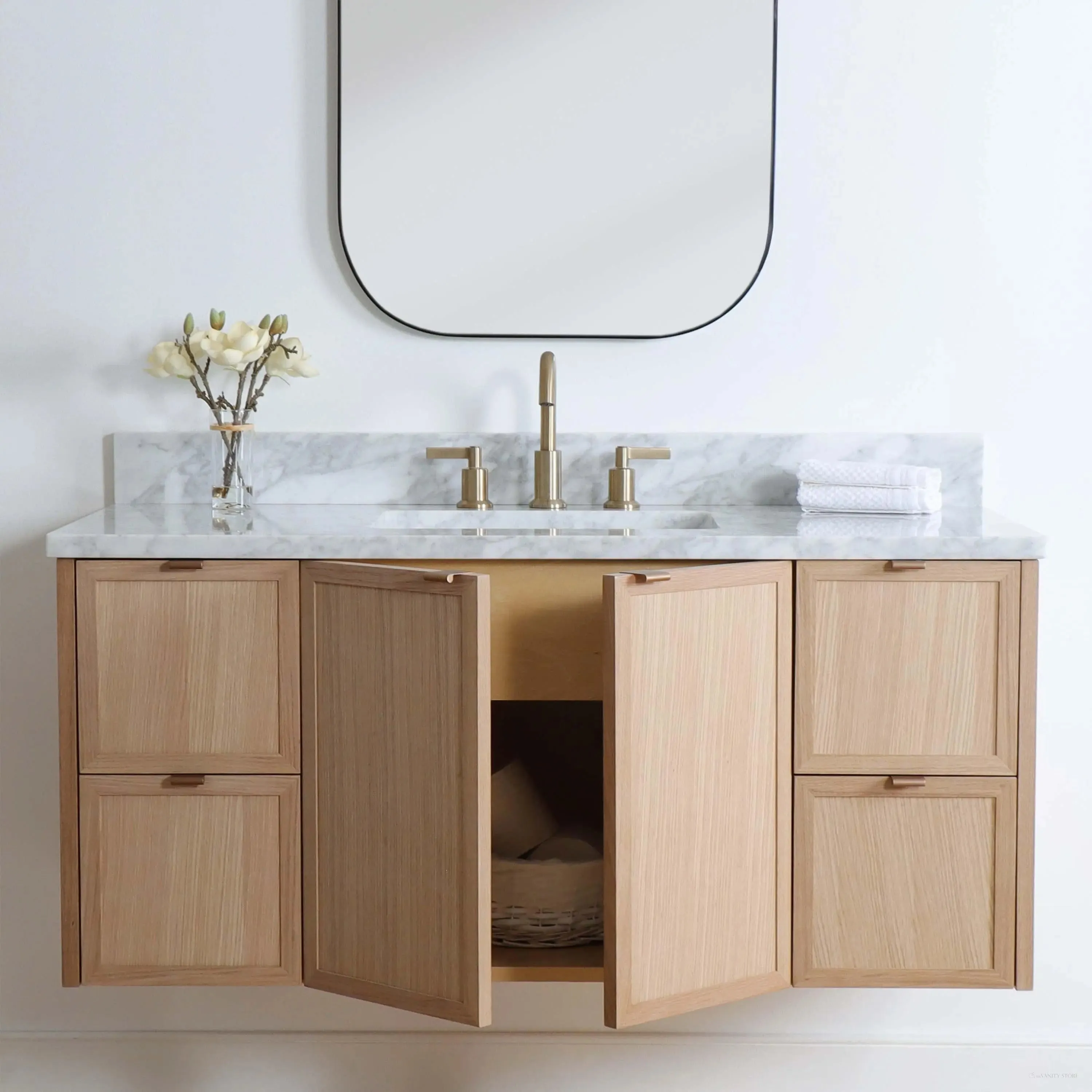 Cape Breton 48" Wall Mount White Oak Bathroom Vanity