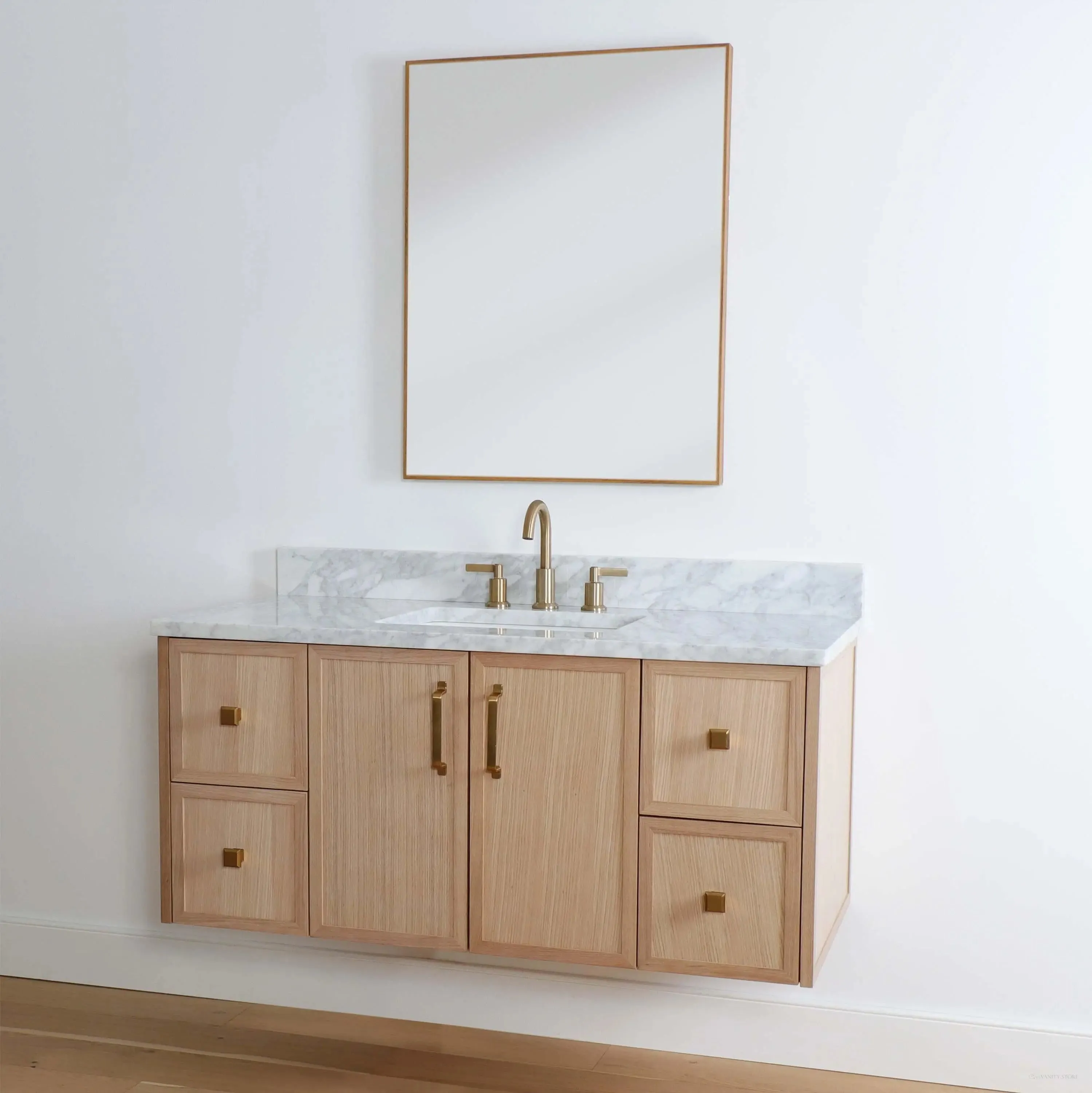 Cape Breton 48" Wall Mount White Oak Bathroom Vanity