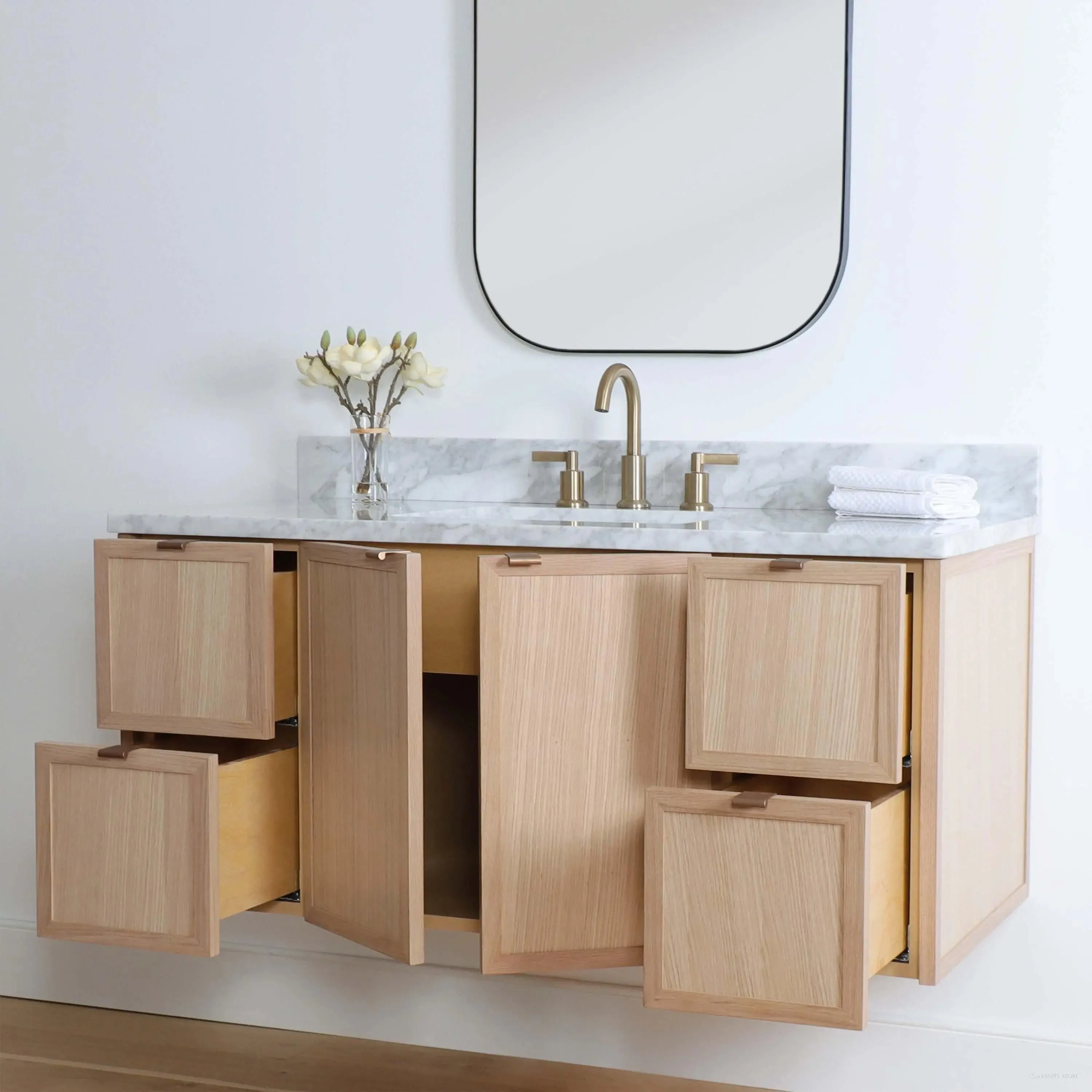 Cape Breton 48" Wall Mount White Oak Bathroom Vanity