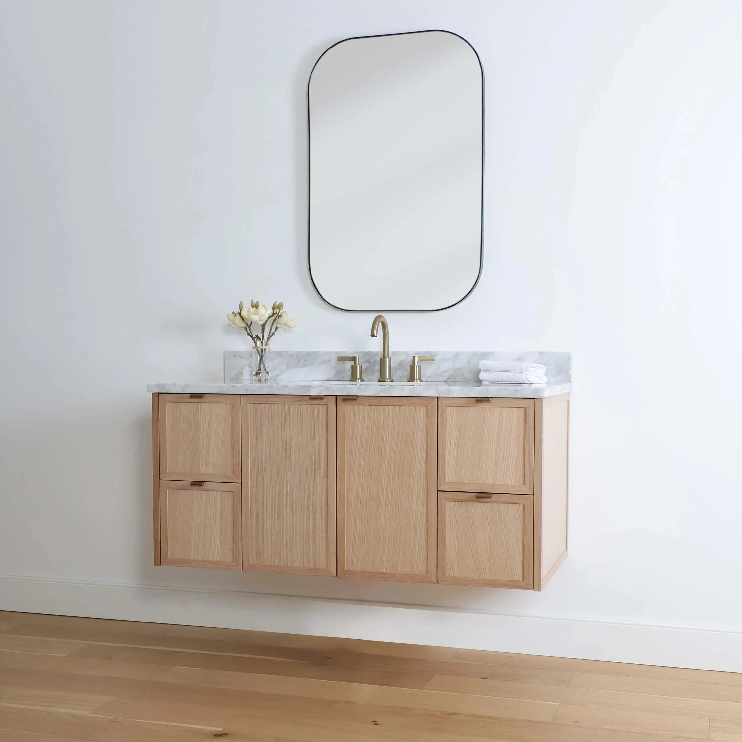 Cape Breton 48" Wall Mount White Oak Bathroom Vanity