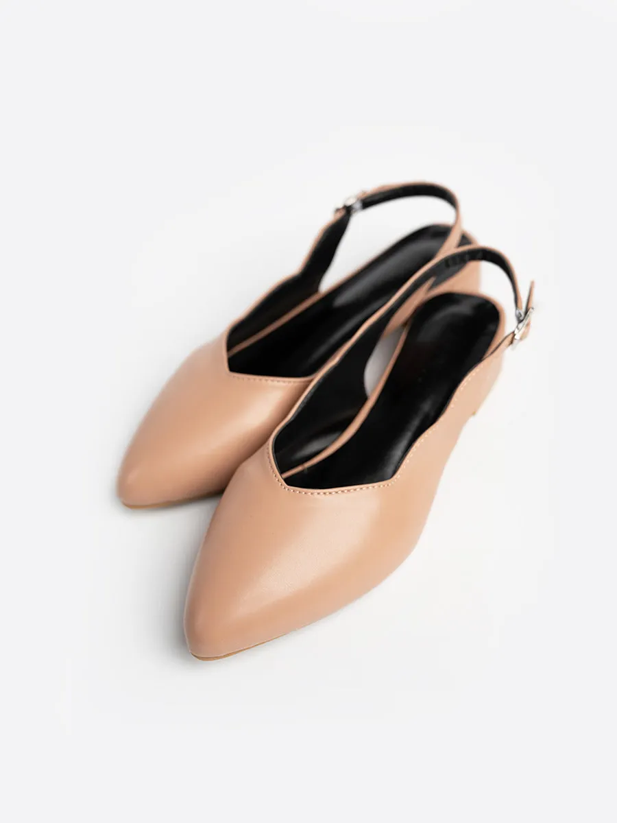 Cape Scallop Slingback Heels