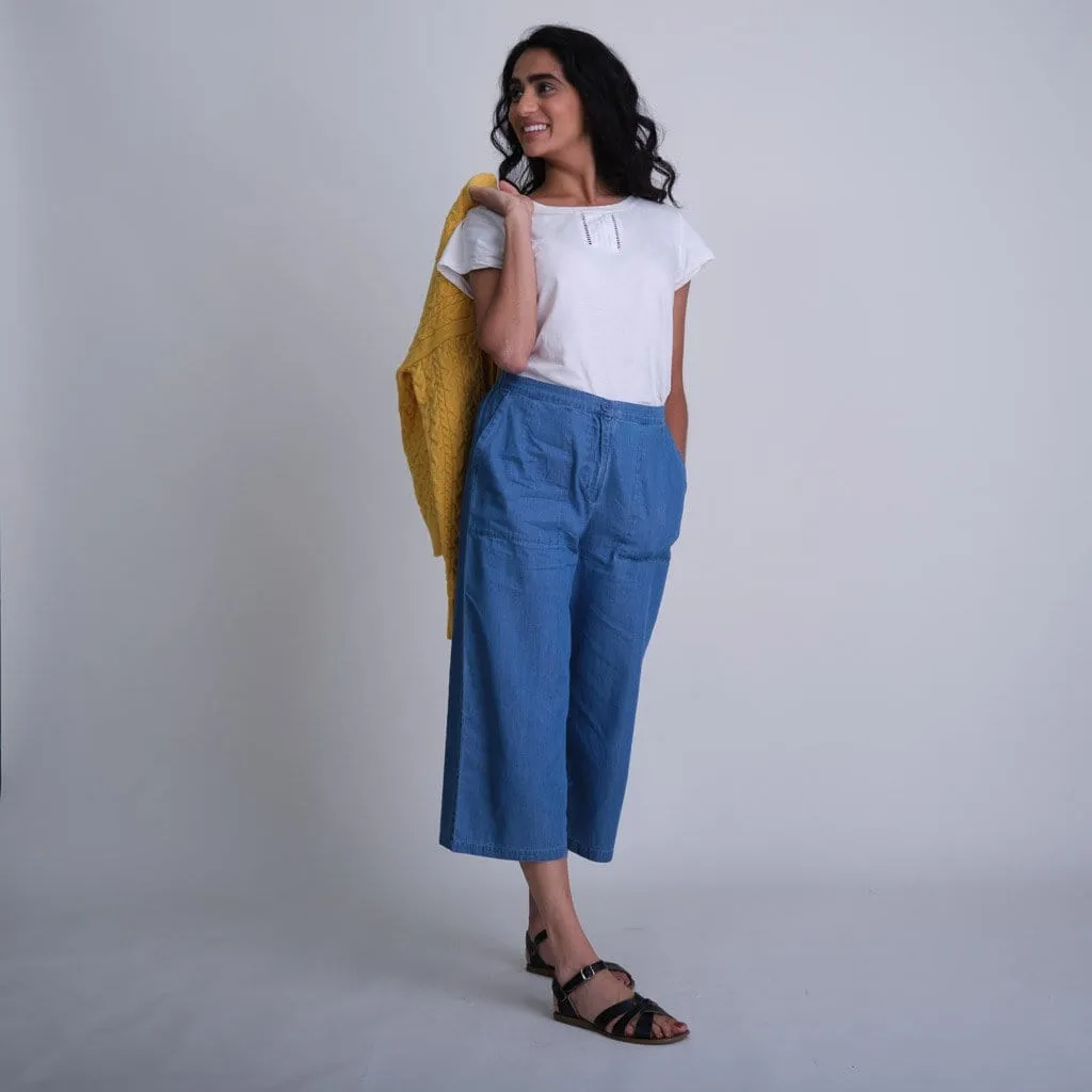 Carrie Organic Cotton Culottes | Denim