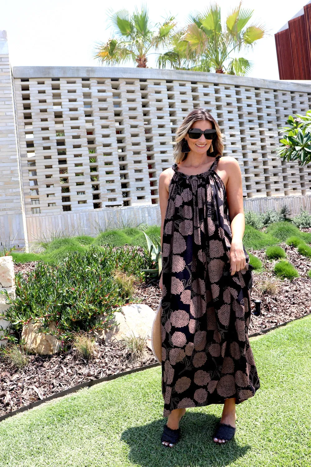 Celine Maxi Dress In Black Tea