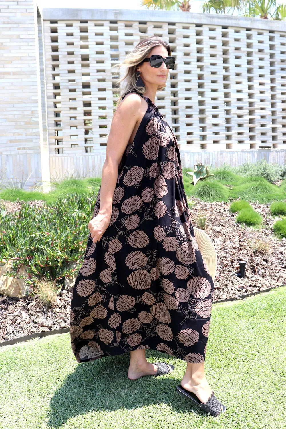 Celine Maxi Dress In Black Tea