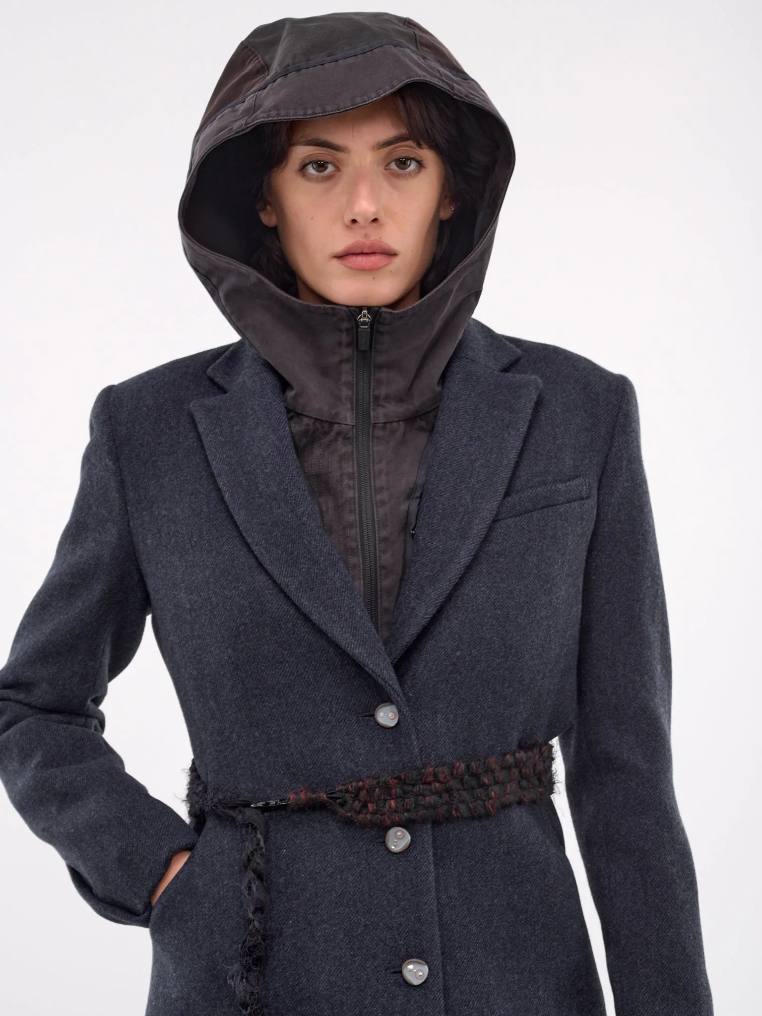 Ceramic Button Long Coat (CT3N-NAVY)