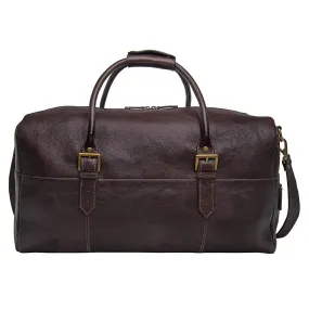 Charles Leather Cabin Travel Duffle Weekend Bag in Brown