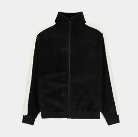 Chenille Zip Up Mens Jacket (Black/White)