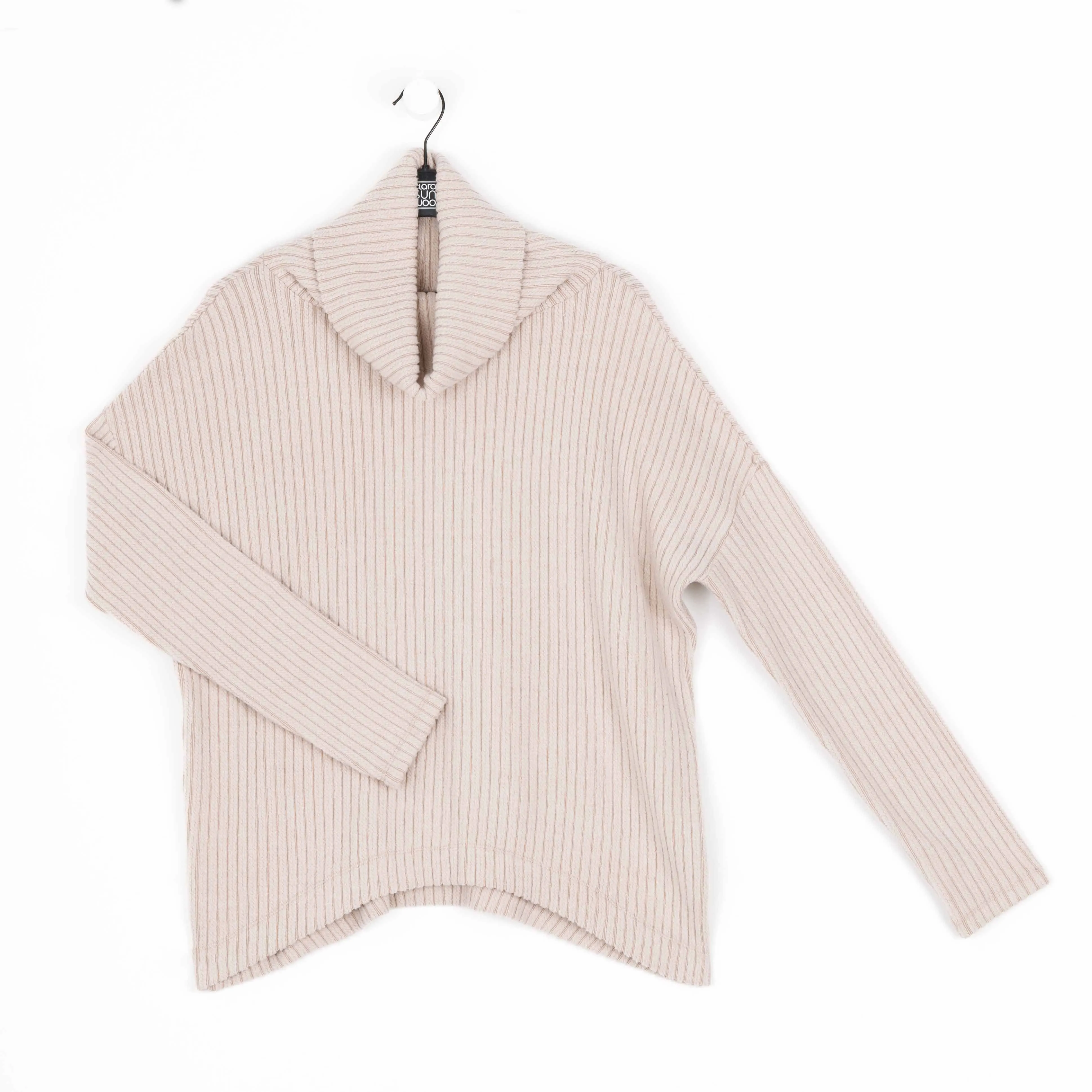 Chunky Ribbed - Tipped Hem Sweater Top - Sand - Limited Sizes - LRG, XL