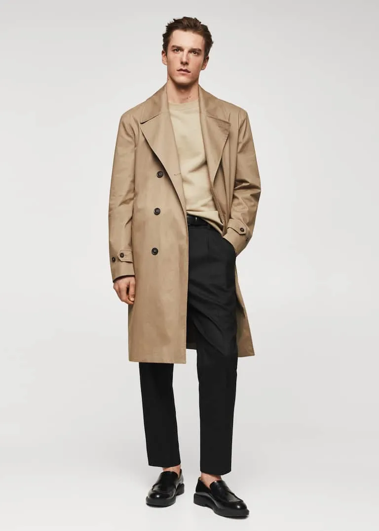 Classic 100% cotton trench coat