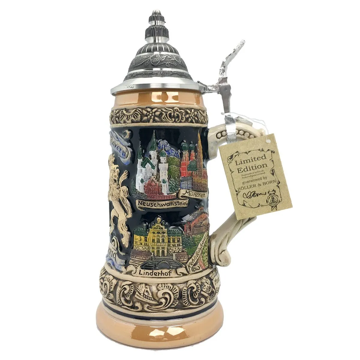 Classic Bayern .9L Zoller & Born Authentic German Beer Stein