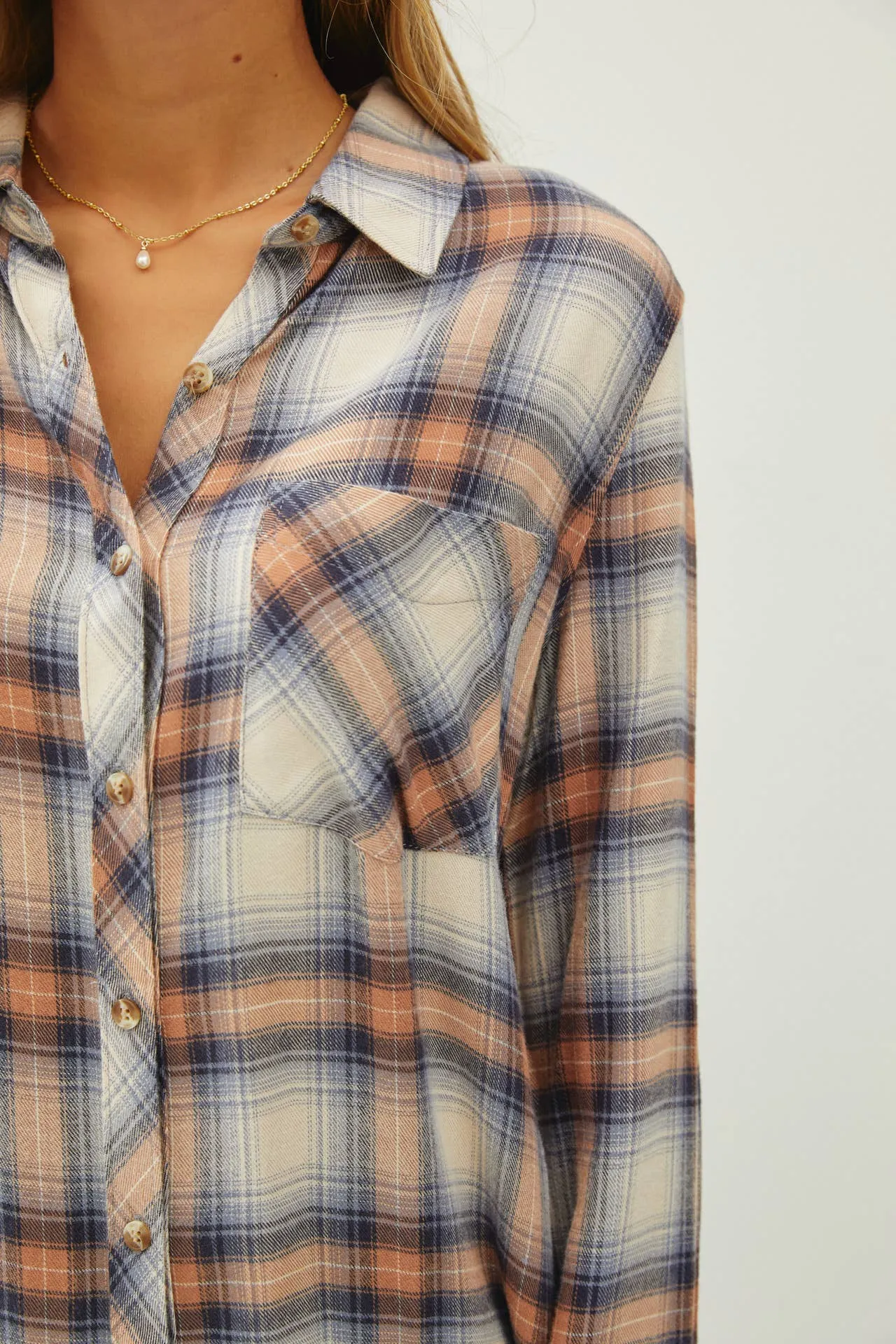 CLASSIC DENIM ORANGE FLANNEL SHIRT