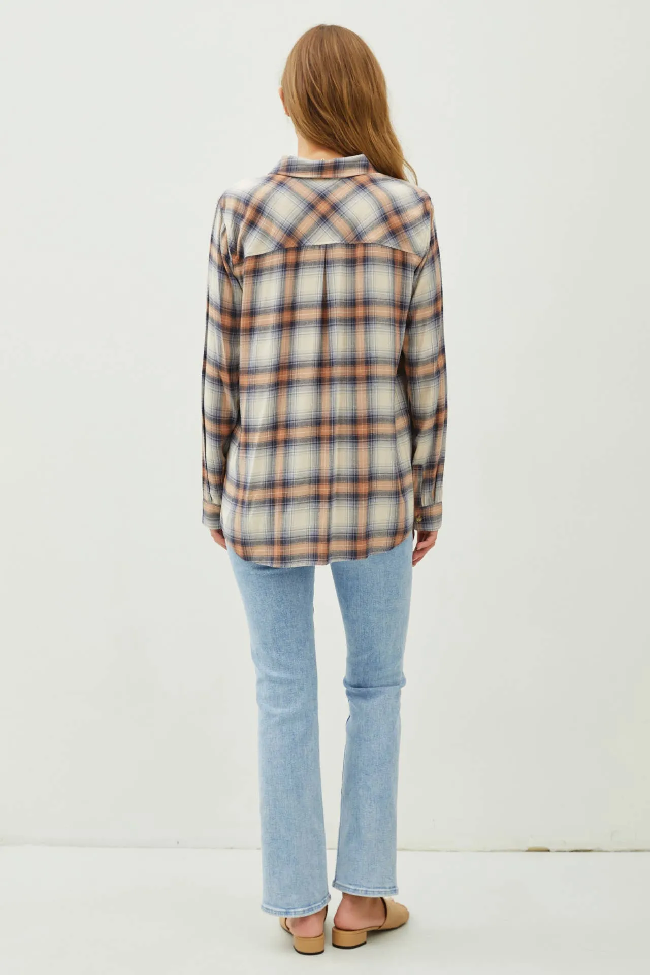 CLASSIC DENIM ORANGE FLANNEL SHIRT