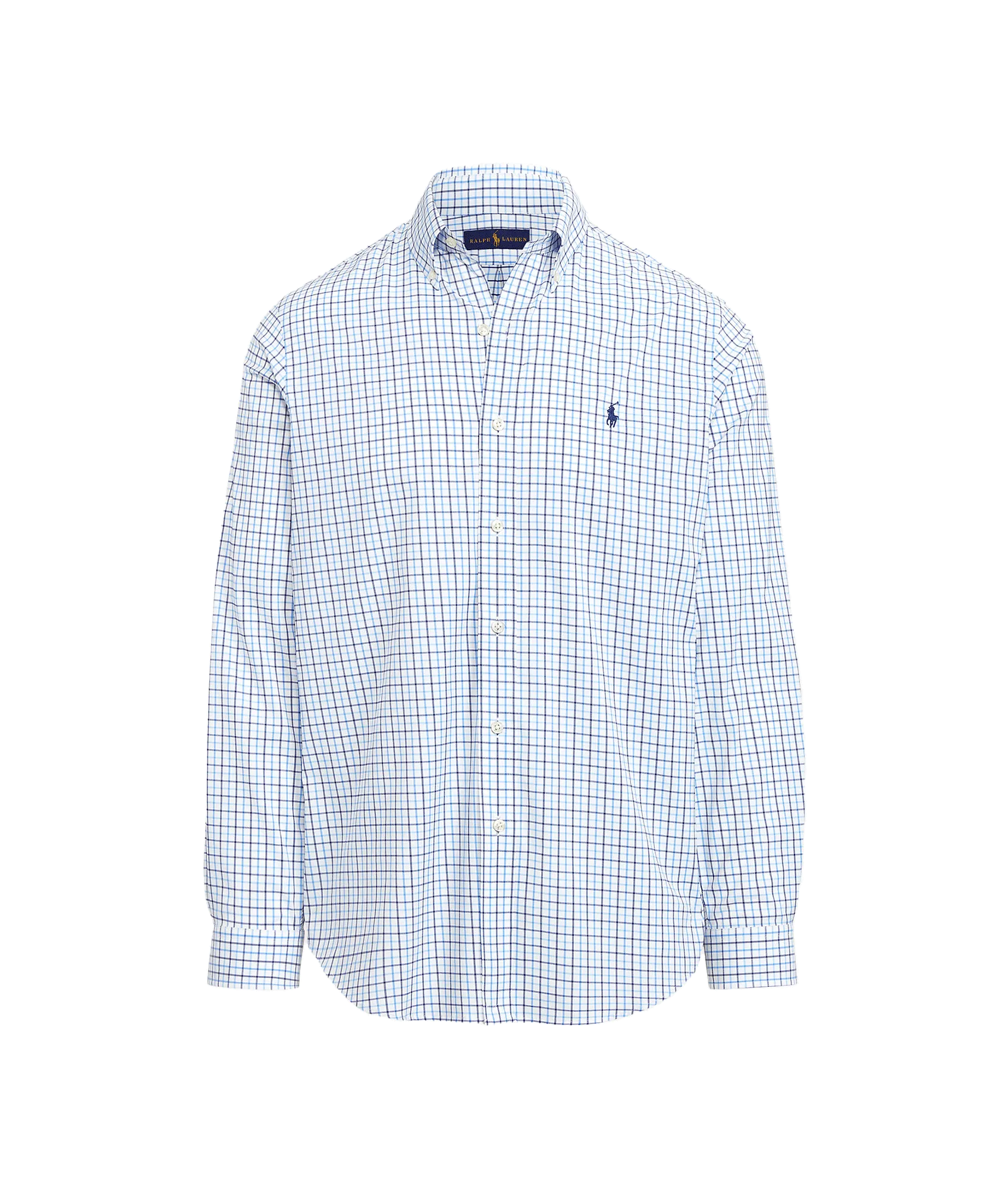 Classic Fit Checked Performance Shirt - Blue